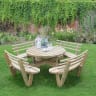 Forest Circular Picnic Table with Seat Backs 820 x 2460 x 2460mm