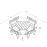 Forest Circular Picnic Table with Seat Backs 820 x 2460 x 2460mm