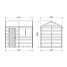 Forest Overlap Pressure Treated Reverse Apex Shed 8 x 6ft