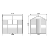 Forest Overlap Pressure Treated Apex Shed 8 x 6ft