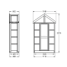 Forest Georgian Wall Greenhouse with Auto Vent 2020 x 1190 x 500mm