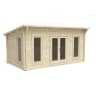 Forest Elmley Log Cabin Double Glazed 5.0m x 3.0m with 24kg Polyester Felt (No Underlay)