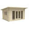 Forest Melbury Log Cabin Single Glazed 4.0m x 3.0m with 24kg Polyester Felt & Underlay