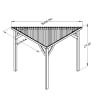 Forest Slatted Corner Pergola 2130 x 2940 x 1470mm