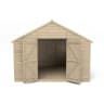 Forest Overlap Pressure Treated Double Door Apex Shed 10 x 10ft