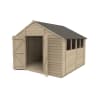 Forest Overlap Pressure Treated Double Door Apex Shed 10 x 10ft