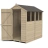 Forest Overlap Pressure Treated Apex Shed with 4 Windows 6 x 4ft