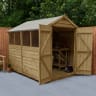 Forest Overlap Pressure Treated Double Door Apex Shed with 4 Windows 8 x 6ft