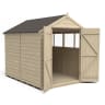 Forest Overlap Pressure Treated Double Door Apex Shed with 4 Windows 8 x 6ft