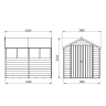 Forest Overlap Pressure Treated Double Door Apex Shed with 4 Windows 8 x 6ft