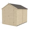 Forest Overlap Pressure Treated Double Door Apex Shed without Windows 8 x 6ft