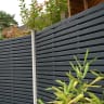 Forest Contemporary Double Slatted Fence Panel 1.8m x 1.8m Anthracite Grey Pack of 4