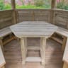 Forest Hexagonal Wooden Garden Gazebo with Thatched Roof Furnished 3.6m Cream - Installed