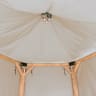 Forest Hexagonal Wooden Garden Gazebo with Thatched Roof Furnished 3.6m Cream - Installed