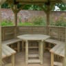 Forest Hexagonal Wooden Garden Gazebo with Timber Roof 3.6m Green - Installed