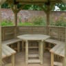 Forest Hexagonal Wooden Garden Gazebo with Timber Roof 3.6m Green - Installed