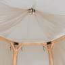 Forest Hexagonal Wooden Garden Gazebo with Thatched Roof Furnished 3m Cream - Installed