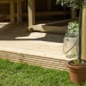 Forest Hexagonal Wooden Garden Gazebo With Cedar Roof 4m Cream - Installed