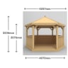 Forest Hexagonal Wooden Garden Gazebo With Cedar Roof 4m Green - Installed