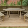 Forest Hexagonal Wooden Garden Gazebo With Timber Roof 4m Green - Installed