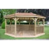Forest Premium Oval Wooden Gazebo With Cedar Roof 5.1m - Installed