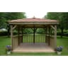 Forest Square Wooden Gazebo with Cedar Roof - with Base 3.5m - Installed
