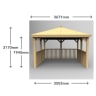 Forest Square Wooden Gazebo with Timber Roof - No Base 3.5m - Installed