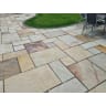 Natural Paving Single Size Flagstones 290 x 290mm Golden Fossil 19.7m²