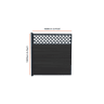 Piranha In-Ground Composite Fence Kit with Diagonal Trellis 1800mm Black Carbon