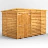 Power Sheds 10 x 6 Power Overlap Pent Windowless Double Door Garden Shed