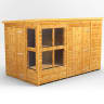 Power Sheds 10 x 6 Power Pent Potting Shed Combi including 6ft Side Store