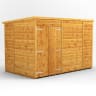 Power Sheds 10 x 6 Power Pent Windowless Double Door Garden Shed