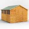 Power Sheds 12 x 10 Power Apex Double Door Garden Shed