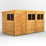 Power Sheds 12 x 6 Power Overlap Pent Double Door Garden Shed