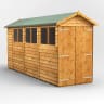 Power Sheds 14 x 4 Power Overlap Apex Double Door Garden Shed