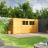 Power Sheds 14 x 4 Power Pent Double Door Garden Shed