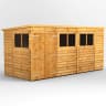 Power Sheds 14 x 6 Power Overlap Pent Double Door Garden Shed