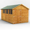 Power Sheds 14 x 8 Power Apex Double Door Garden Shed