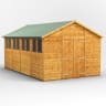 Power Sheds 16 x 10 Power Apex Double Door Garden Shed