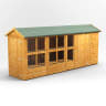 Power Sheds 16 x 4 Power Apex Potting Shed Combi including 6ft Side Store