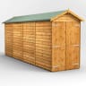 Power Sheds 16 x 4 Power Overlap Apex Windowless Double Door Garden Shed