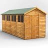 Power Sheds 16 x 6 Power Overlap Apex Double Door Garden Shed