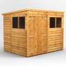 Powersheds 8 x 6 Overlap Pent Double Door Garden Shed