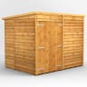 Powersheds 8 x 6 Overlap Pent Windowless Double Door Garden Shed