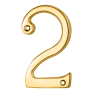 Carlisle Brass Numeral '2' Face Fix Number 76mm Polished Brass