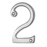Carlisle Brass Numeral '2' Face Fix Number 76mm Satin Chrome
