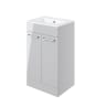 Radiance 510mm Floor Standing 2 Door Basin Unit & 1TH Thin Edge Basin Grey Gloss