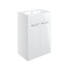 Radiance 610mm Floor Standing 2 Door Basin Unit & 1TH Thin Edge Basin White Gloss