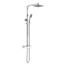 Square Thermostatic Bar Mixer with Riser Kit Chrome