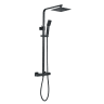 Square Thermostatic Bar Mixer with Riser Kit Matt Black